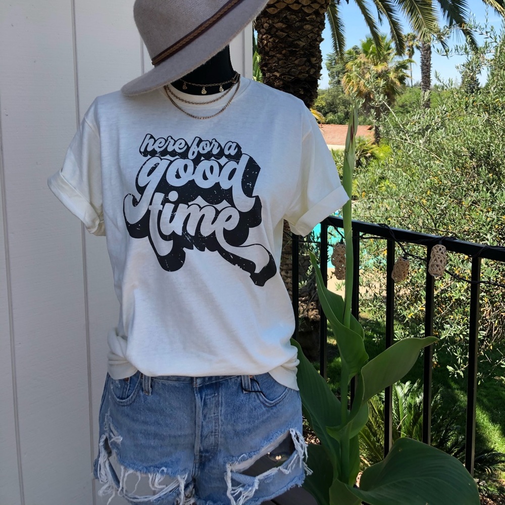 Here for a good time ✌️ graphic tee